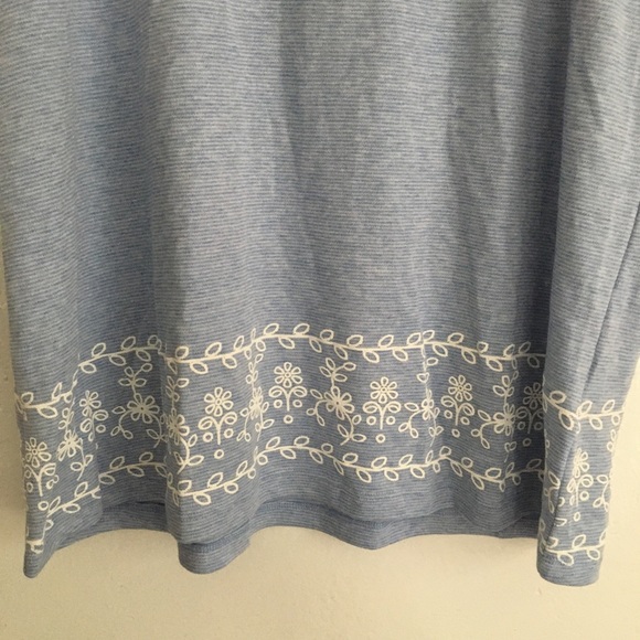 Karen Scott Shirt top Short Sleeve Plus Size 1X Blue striped - Picture 12 of 12